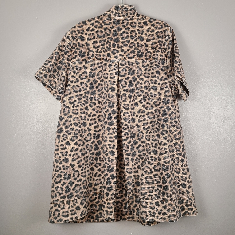 Anthropologie Leopard-Print Polo Mini Dress XL - Picture 9 of 12